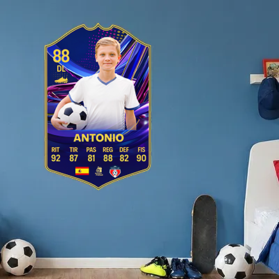 grande azul negra Carta de Fútbol Personalizada | Blue Galaxy
