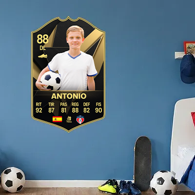 grande web negra Carta de Fútbol Personalizada | Black