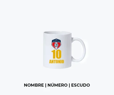 Taza Nombre Numero Escudo Taza de futbol personalizada con foto | Basico