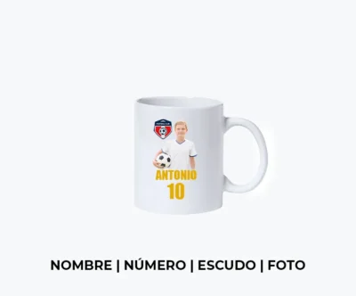 Taza Nombre Numero Escudo Foto Taza de futbol personalizada con foto | Basico