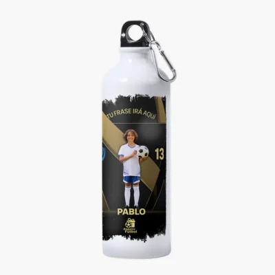 Botella de aluminio personalizada con foto | Black