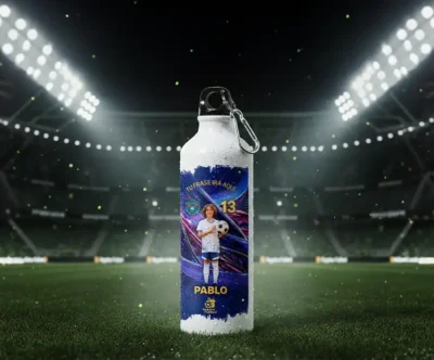 Botella de aluminio personalizada con foto | Blue Galaxy