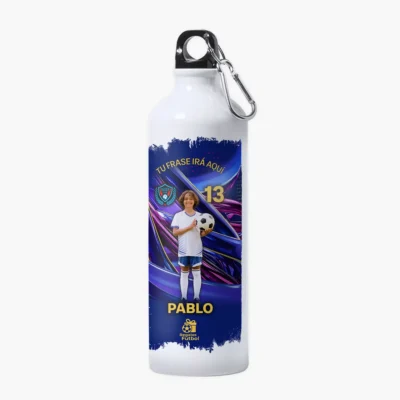 Botella de aluminio personalizada con foto | Blue Galaxy