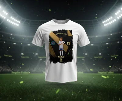 Camiseta blanca de futbol personalizada con foto | Black