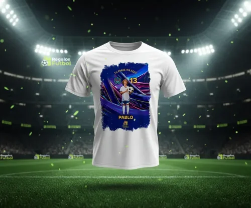 camiseta_blue_galaxy_fondo_estadio Camiseta blanca de futbol personalizada con foto | Blue Galaxy