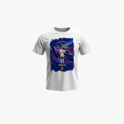 camiseta_blue_galaxy_fondo_gris Camiseta blanca de futbol personalizada con foto | Blue Galaxy