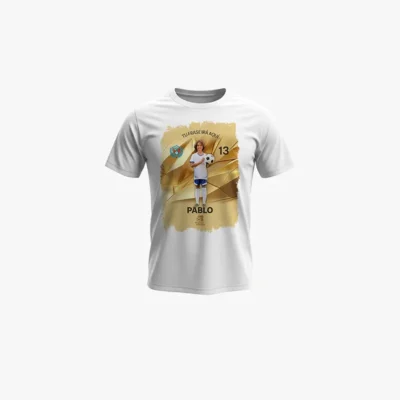 camiseta_golden_fondo_gris Camiseta blanca de futbol personalizada con foto | Golden