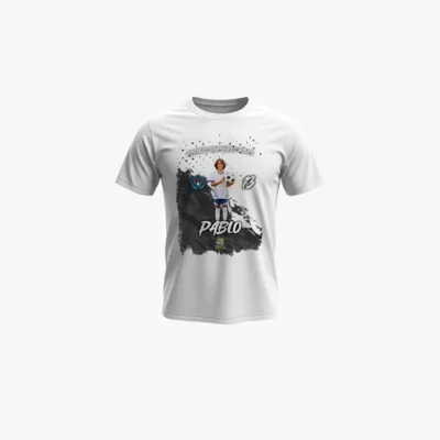 camiseta_pinceladas_negro_fondo_gris Camiseta blanca de futbol personalizada con foto | Pinceladas