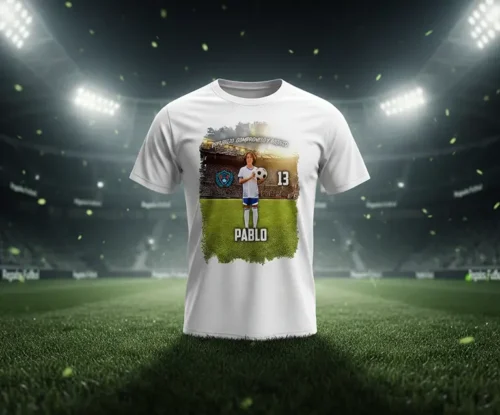 camiseta_stadio_dia_fondo_estadio Camiseta blanca de futbol personalizada con foto | Estadio Dia
