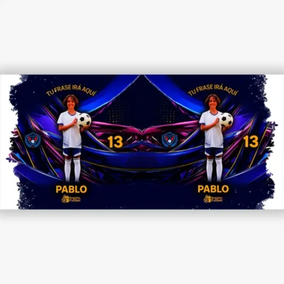 Taza de futbol personalizada con foto | Blue Galaxy