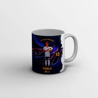 Taza de futbol personalizada con foto | Blue Galaxy