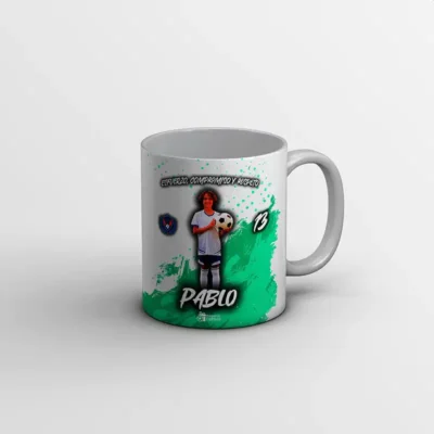 taza_pinceladas_turquesa_fondo_gris1 Taza de futbol personalizada con foto | Pinceladas