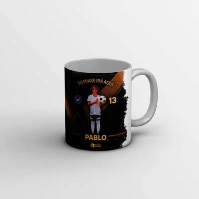 Taza de futbol personalizada con foto | Black