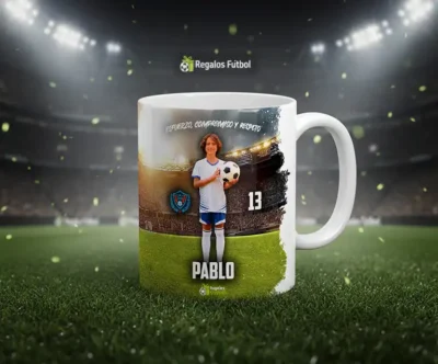 Taza de futbol personalizada con foto | Estadio Día